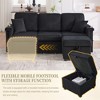 76.38'' Corduroy L-Shaped Sectional Sofa with Pull-Out Storage, Ottoman, USB Charging, and Cup Holders - 3 of 4
