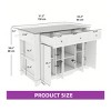 60 Inch Kitchen Island with Stainless Steel Top Kitchen Island on Wheels with Drop Leaf Rolling Center Storage Drawer Cabinet Counter Metal Top - 3 of 4