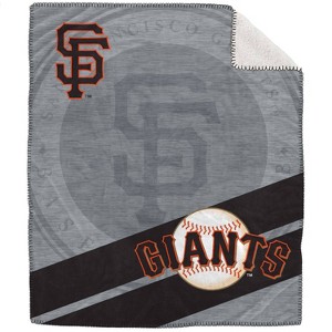 MLB San Francisco Giants Corner Logo Faux Shearling Blanket - 1 of 3