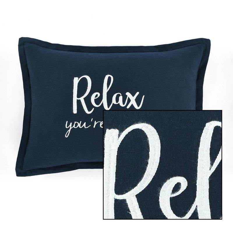 13&#34;x20&#34; &#39;Relax You&#39;re Home&#39; Family-Friendly Lumbar Throw Pillow Cover Navy - Lush D&#233;cor, 6 of 10