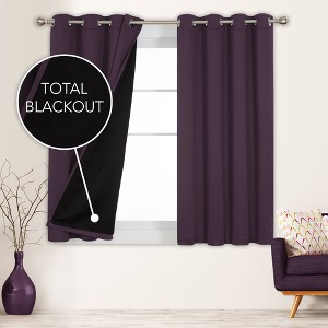 Deconovo Satin 100% Light sheiled Curtains 2Panels For LivingRoom or Bedroom - 1 of 4