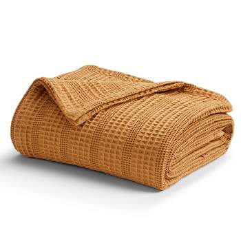 Market & Place 100% Cotton Waffle Striped Bed Blanket
