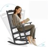 VisioGear Patio Rocking Adirondack Chair, 2-Piece Patio Rocking Chair with High Backrest, Patio Chair for Outside Garden, Black, 27.2"*33.9"*45.3" - 4 of 4