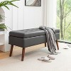 NicBex Modern 43.3" Linen Storage Bench with Wood Legs for Bedroom and Living Room - 4 of 4