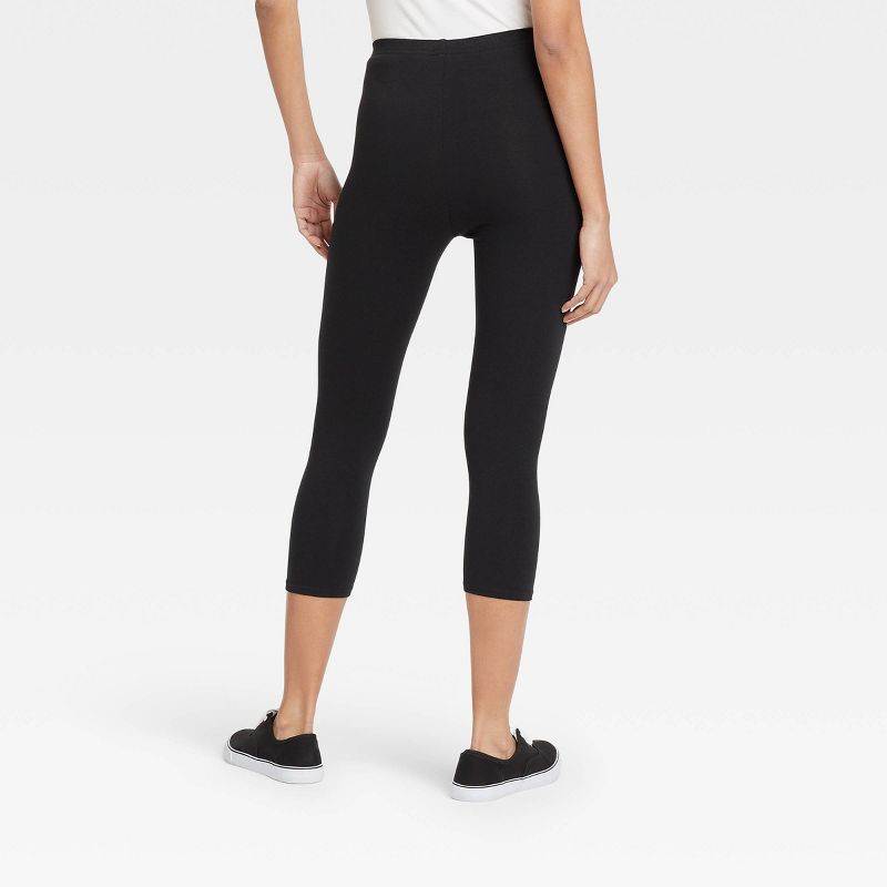 Women's Cotton Capri Leggings - Xhilaration™ Black L : Target