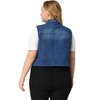 Agnes Orinda Women's Plus Size Trucker Zipper Front Sleeveless Sport Crop Denim Vests - 4 of 4