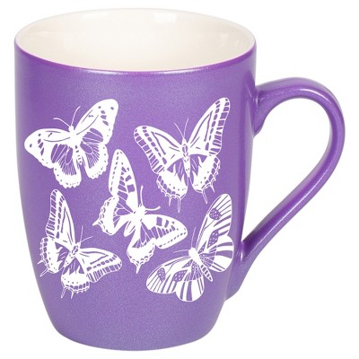 Elanze Designs Butterflies Passion Purple 10 ounce New Bone China Coffee Cup Mug