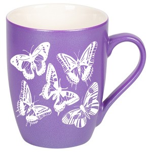 Elanze Designs Butterflies Passion Purple 10 ounce New Bone China Coffee Cup Mug - 1 of 1