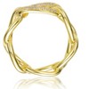 Sophisticated Gold Plated Geometrical Ring with Round Cubic Zirconia for a Modern and Refined Touch of Elegance - image 3 of 3