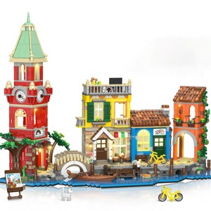 Plaxsoon Venice Main Street Building Set, 2155PCS City Riverside Architecture Model Kit with Flower Shop & Pizzeria Toys for Adults & Teens 10+ - 1 of 4