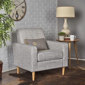 Christopher Knight Home Sawyer Contemporary Upholstered Club Chair with Tapered Rubberwood Legs - 1 of 4