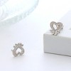 Paw Print Stud Dog Earrings for Women Sterling Silver Clear Cz Ginger Lyne Collection - 4 of 4