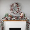 Northlight Pre-Lit Battery Operated Snowy Bristle Pine Christmas Wreath - 30" - Warm White LED Lights - 2 of 4