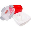 Good Cooking 3pc Microwave Cookware Steamers (2 pack) - Food Container  Removable Strainer and Locking Steam Vent Lid- BPA Free - 2 of 3
