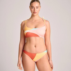 Vitamin A Women's Shoulder Tie Bralette Bikini Top - Multi Stained Glass Print - 1 of 3