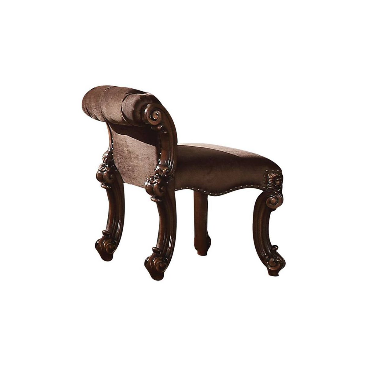 Acme Furniture Vendome Accent Chair Fabric/Cherry Finish