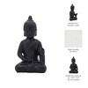Sagebrook Home 10" Ceramic Buddha Sculpture - Contemporary Black Seated Buddha Statue - Decorative Table Accent For Home, Office, Yoga Studio. Gift - 4 of 4
