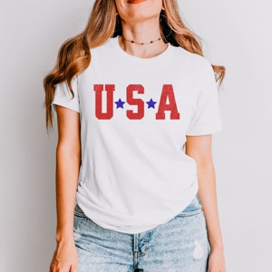 USA Stars - Women's Short Sleeve Graphic T-Shirt - 1 of 4