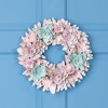 Northlight Wooden Floral Artificial Spring Wreath with Thistles  - 13.5" - Pink and Blue - 2 of 4