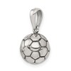 Black Bow Jewelry Sterling Silver 11mm Antiqued 3D Soccer Ball Pendant - 3 of 4