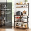 Best Choice Products 67in Counter-Height Baker's Rack w/ Locking Wheels, Adjustable Feet, 2 Wire Baskets - 2 of 4