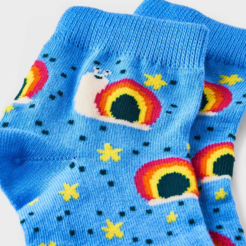 Women&#39;s Rainbow Snails Ankle Socks - Xhilaration&#8482; Blue 4-10, 3 of 4
