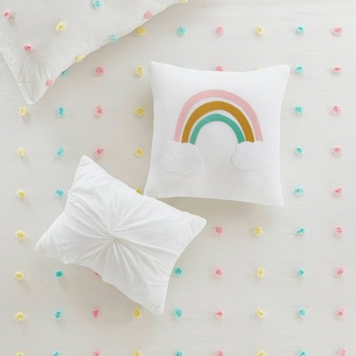 Cozy Cotton Twin Pom Pom Kids' Quilt Set in White