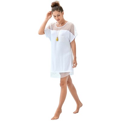 VENUS Womens Mesh Trimmed Cover-Up Dress