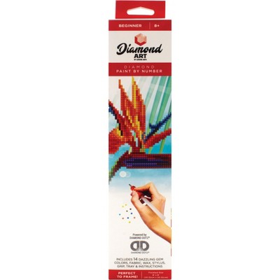 Leisure Arts Diamond Art Beginner Kit 8"X8"-Bird Of Paradise