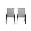 Sapphtopaz Outdoor Dining Chairs Steel Patio Chairs with Armrest High Backrest Breathable Fabric for Backyard, Patio, Pool, Lawn - 2 of 4