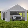 12x20 FT Heavy Duty Carport Canopy, Portable Garage Shelter with 4 Roll-Up Doors & 2 Side Doors, Waterproof Vehicle Cover for Pickup/Truck - 4 of 4