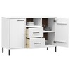 vidaXL Sideboard White Solid pine wood, metal 44.5 in x 15.7 in - 3 of 4