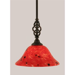 Toltec Lighting Elegante 1 - Light Pendant in  Dark Granite with 10" Volcano Shade - 1 of 1