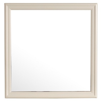 GlasFlength Decorative Wall Mirrors Contemporary Framed Mirror with Sleek Clean Simple Design for Modern Living Room, Beige, 38"*1"*38"