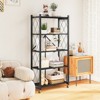 SUGIFT 5-Tier Storage Shelf Foldable Metal Shelving Units with Wheels, Black - 2 of 4