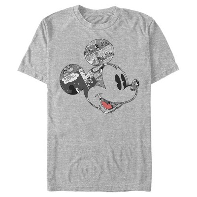 Men's Mickey & Friends Comic Book Mickey Mouse Face T-shirt - Athletic ...