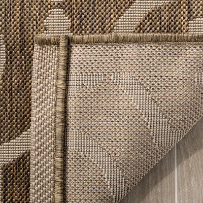 Resort-Style Natural Brown 95" Square Synthetic Outdoor Rug