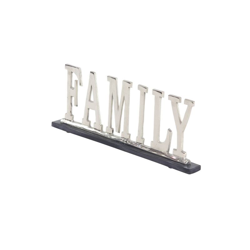 22&#34; x 8&#34; Modern Aluminum and Marble &#34;Family&#34; Sign Sculpture Silver - Olivia &#38; May, 5 of 6