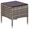 vidaXL Dining Chair With Stool Gray Poly Rattan Standard - 4 of 4