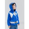 Power Rangers Blue Ranger Red Ranger Black Ranger Fleece Zip Up Hoodie - 2 of 4