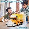 Light Up Construction Truck with 4 Vehicles Playmat Music Toy for Toddlers 3-5 Years Yellow - 4 of 4