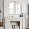 1-Piece 30 In.H x 27 In.W Aluminum Alloy Thin Edged Right Angled Arch Black Hanging Mirror Wall Mirror - 3 of 4