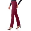 Rekucci Women's Pull-On Straight Leg Pants with Pockets & Tummy Control – Office Workwear Stretch Trousers - 2 of 4