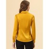 Allegra K Women's Elegant Collar V Neck Long Sleeve Work Office Satin Button Down Shirt - 4 of 4