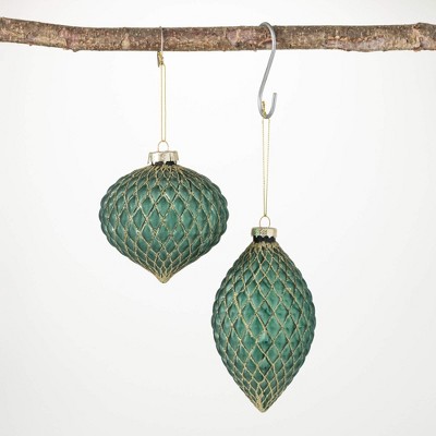 5.5"H and 4"H Sullivans Molded Ball Ornament - Set of 2  Multicolored Christmas Ornaments