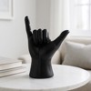 Decorative Stoneware Ceramic Hand Sculpture with Shaka Gesture Silhouette Contemporary Abstract Accent Art Figurine Modern Handcrafted Display Object - 2 of 4