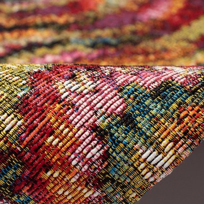 Ivory Abstract Ripple 58" x 90" Wool-Blend Flatwoven Rug