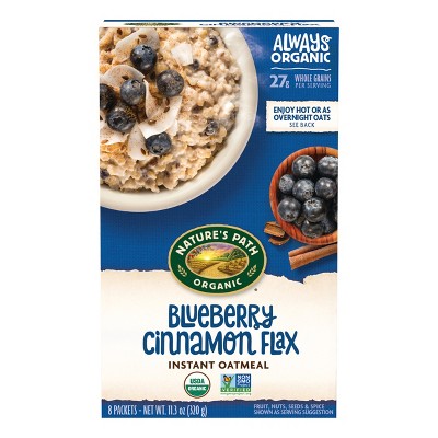 Nature's Path Organic Blueberry Cinnamon Flax Instant Oatmeal - 8ct