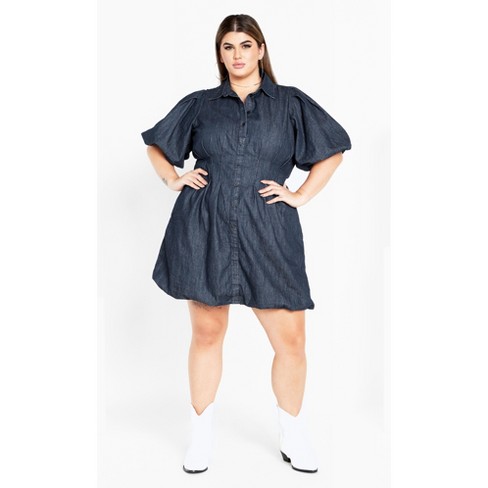 Plus size outlet denim dress target