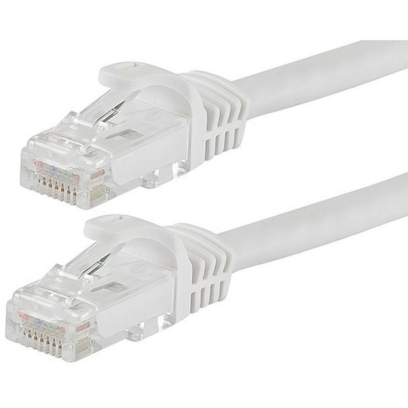 Monoprice Cat6 Ethernet Patch Cable - 10 Feet - White | Network Internet Cord - RJ45, Stranded, 550Mhz, UTP, Pure Bare Copper Wire, 24AWG - Flexboot, 1 of 3